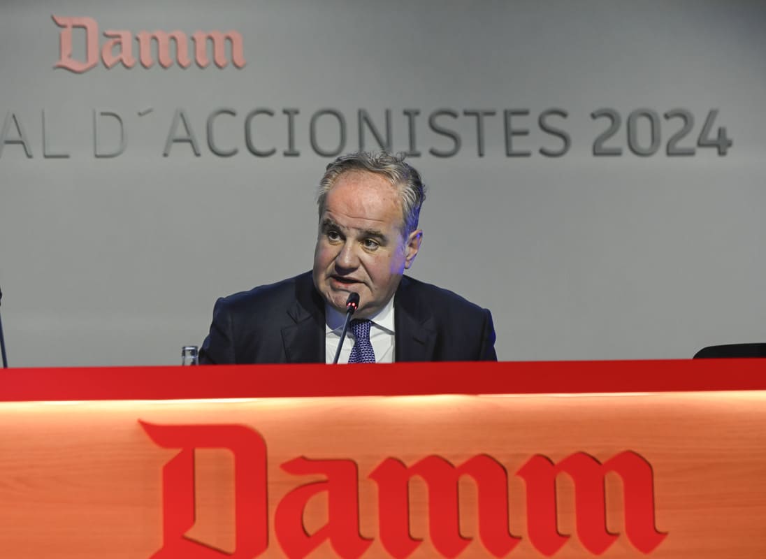 Demetrio Carceller, presidente de Damm, durante la junta de accionistas.