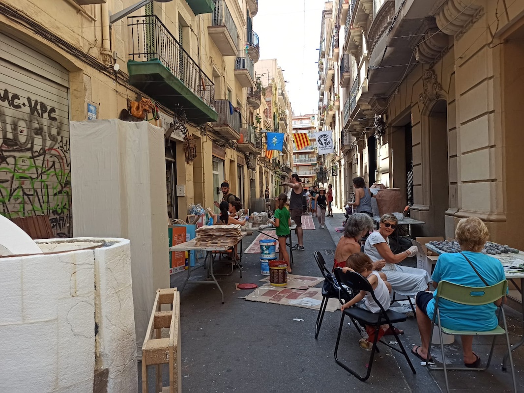 Preparativos de las fiestas de Gràcia