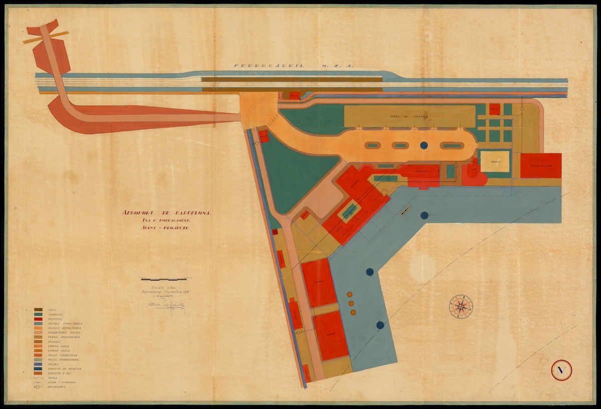 Propuesta para el Aeropuerto de Barcelona de 1931. 