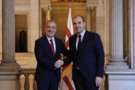 Jaume Collboni y Albert Dalmau en el Ayuntamiento.