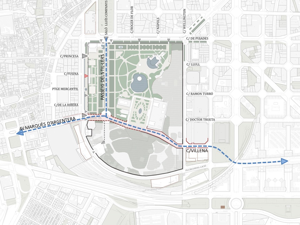 Plano nuevo paseo Parque Ciutadella