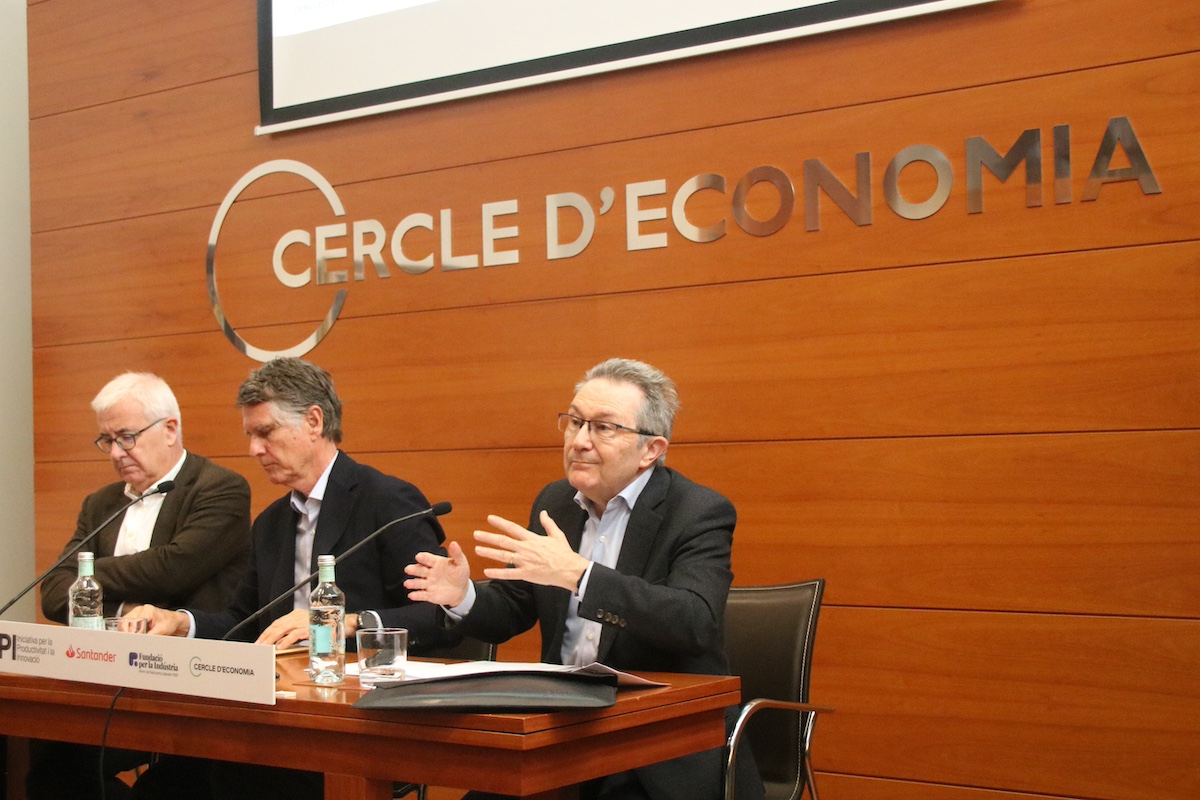 Miquel Nadal, Jaume Guardiola y Xavier Vives en el Cercle d'Economia. 