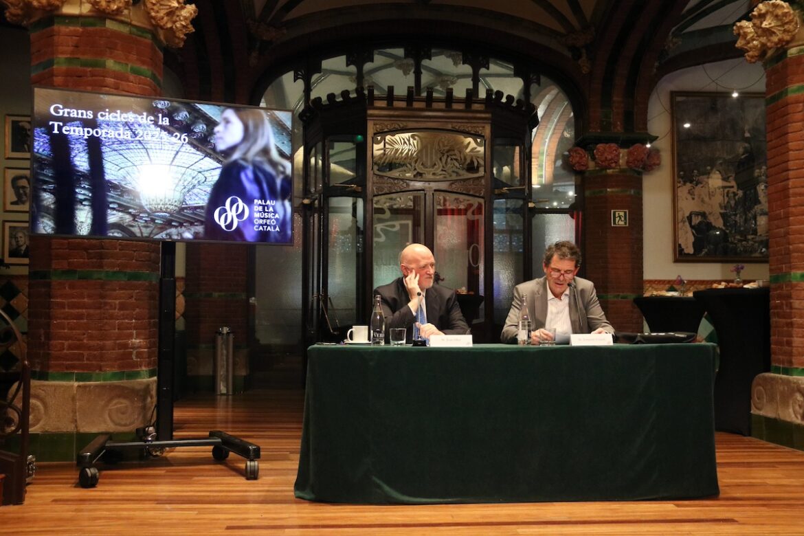 Joan Oller y Joaquim Uriach en el Palau de la Música.