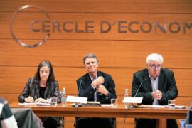 Rueda de prensa en el Cercle d'Economia.